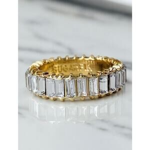 SUGARFIX By Baublebar Baguette Clear Baguette Crystal Statement Ring Size 7